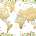 World Map Cities - Blythe Mural Wallpaper - pure wallpaper artwork