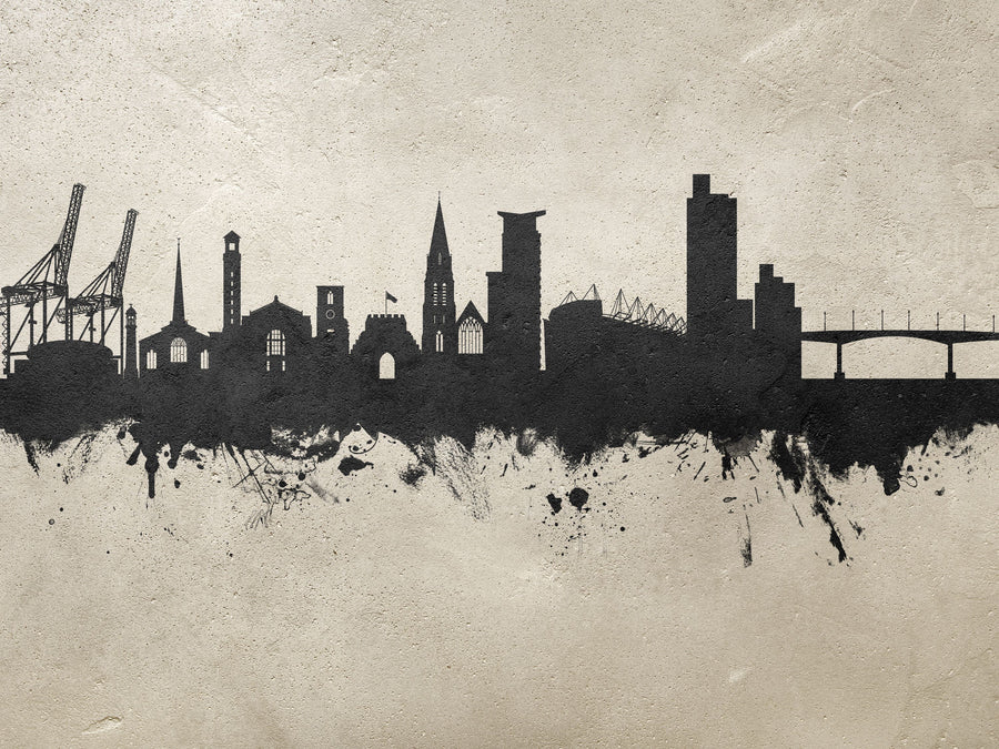 Southampton England Skyline Concrete Mural Wallpaper