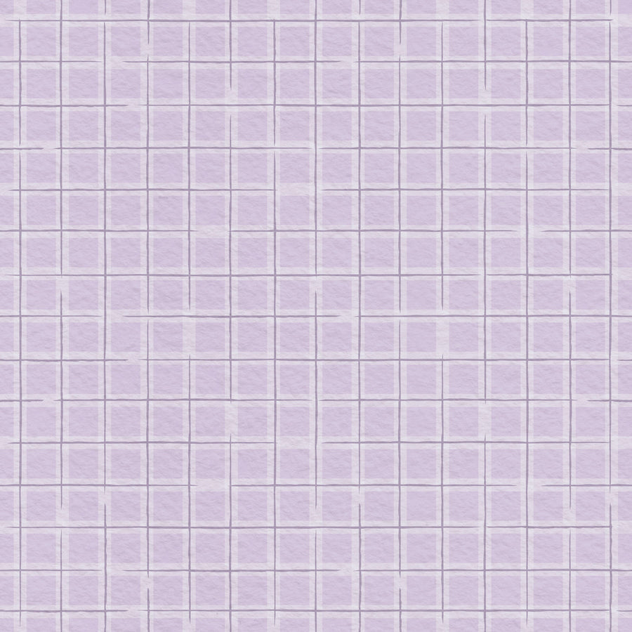 Weathered Checks, Lavender Mural Wallpaper