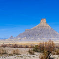 Desert Monuments Blue Gradient Mural Wallpaper - pure wallpaper artwork