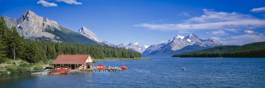 Alpine Boathouse Retreat Mural Wallpaper