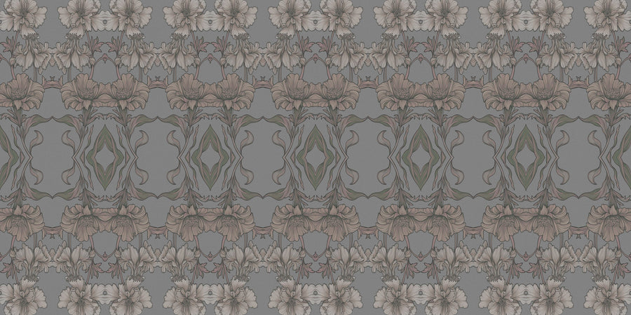 Flower Mirrors Mural Wallpaper