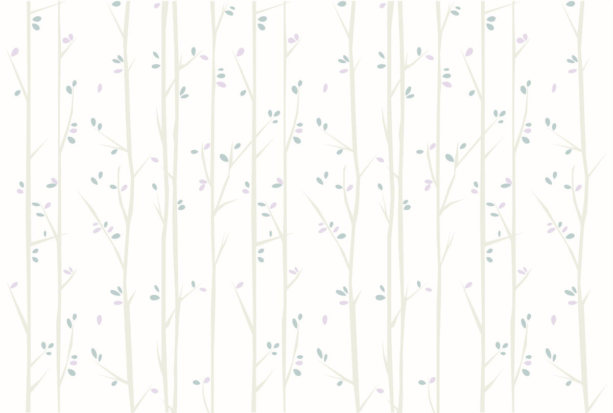 Thin Spring Trees Mural Wallpaper - pure wallpaper artwork