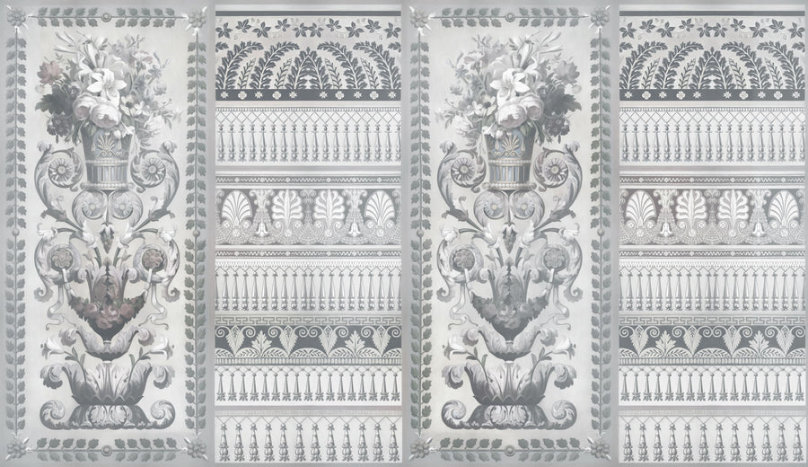Flower Mountain, Gray Mural Wallpaper