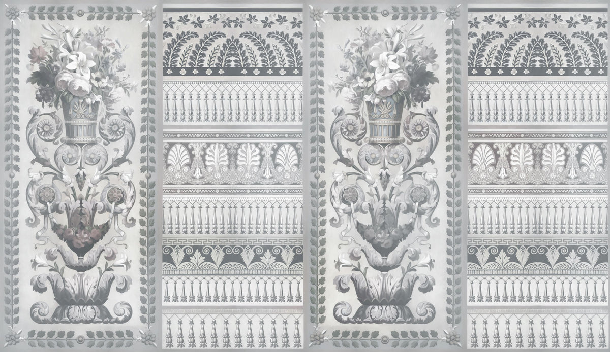 Flower Mountain, Gray Mural Wallpaper - pure wallpaper artwork