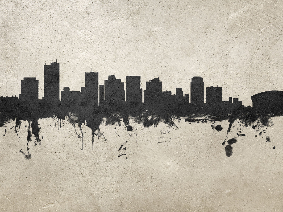 Phoenix Skyline Concrete Mural Wallpaper - pure wallpaper artwork