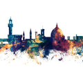 Florence Italy Skyline Blue & Bronze Mural Wallpaper - pure wallpaper artwork