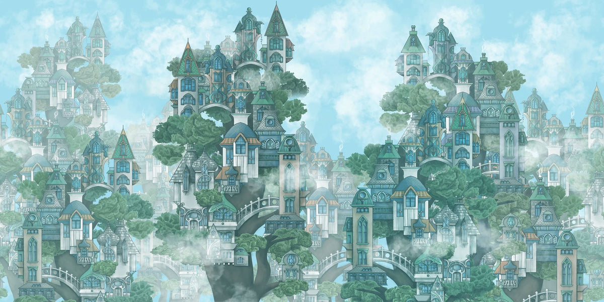 Treehouse Neighborhood Cool Mural Wallpaper - pure wallpaper artwork