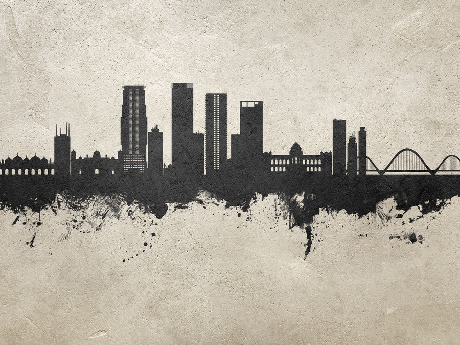 Dhaka Bangladesh Skyline Concrete Mural Wallpaper