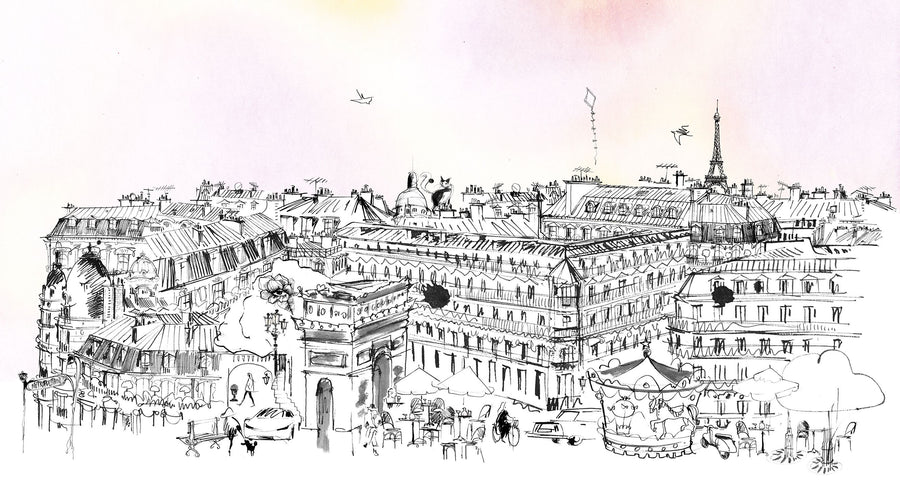 Paris Rooftops Mural Wallpaper