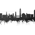 Split Croatia Skyline Black & White Mural Wallpaper - pure wallpaper artwork