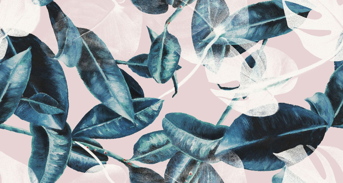 Pink Leaves Mural Wallpaper - pure wallpaper artwork