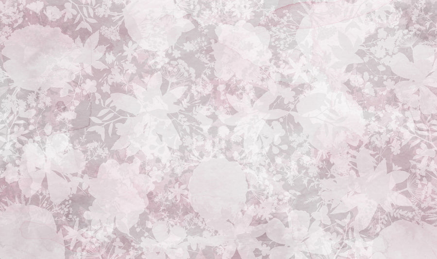 Flower Silhouette Red Mural Wallpaper