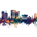 Yaoundé Cameroon Skyline Blue & Bronze Mural Wallpaper - pure wallpaper artwork
