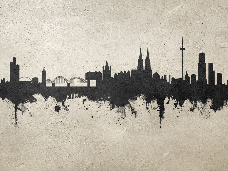 Cologne Germany Skyline Concrete Mural Wallpaper