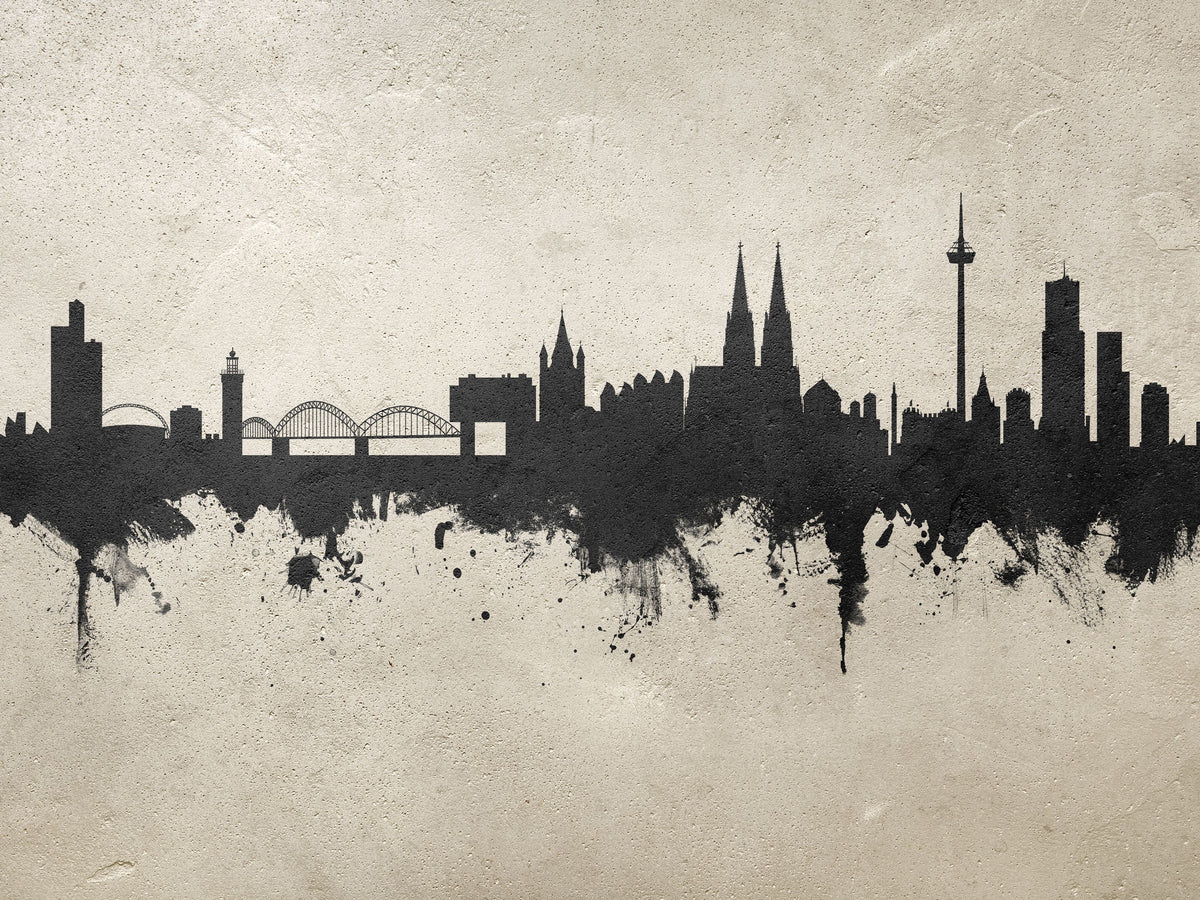 Cologne Germany Skyline Concrete Mural Wallpaper - pure wallpaper artwork