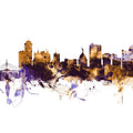 Winnipeg Canada Skyline Purple & Gold Mural Wallpaper - pure wallpaper artwork