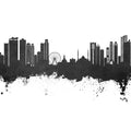 Sharjah Skyline Black & White Mural Wallpaper - pure wallpaper artwork