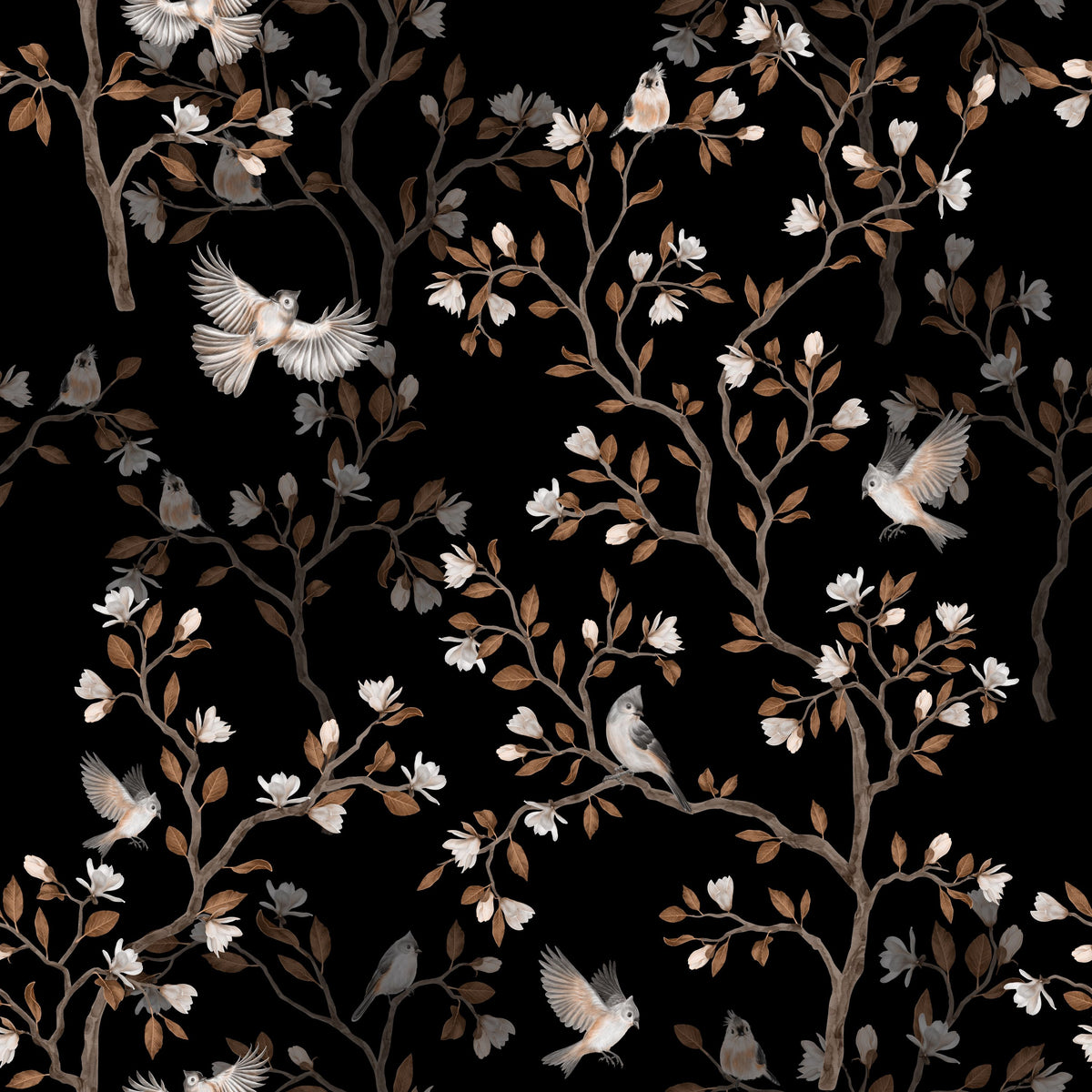 Night Birds Mural Wallpaper - pure wallpaper artwork