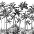 Playful Palms BW Mural Wallpaper - pure wallpaper artwork