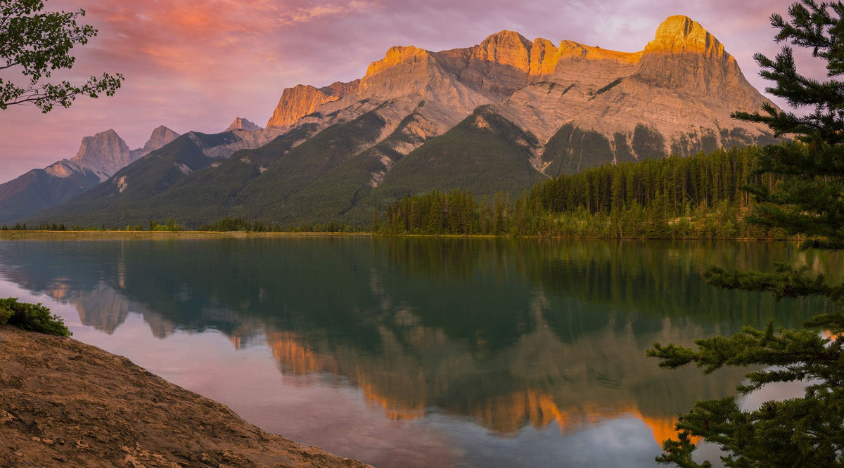 Canmore Lake Mural Wallpaper - pure wallpaper artwork