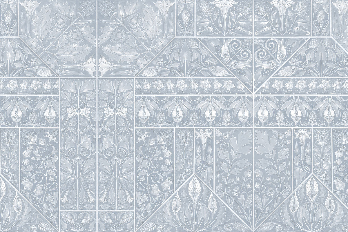 Floral Mood Blue Mural Wallpaper - pure wallpaper artwork