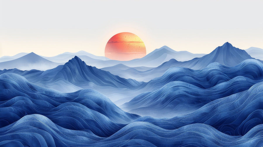Sunset Wallpaper Mural – Golden Hour Wall Mural – Summit Sunset printable artwork