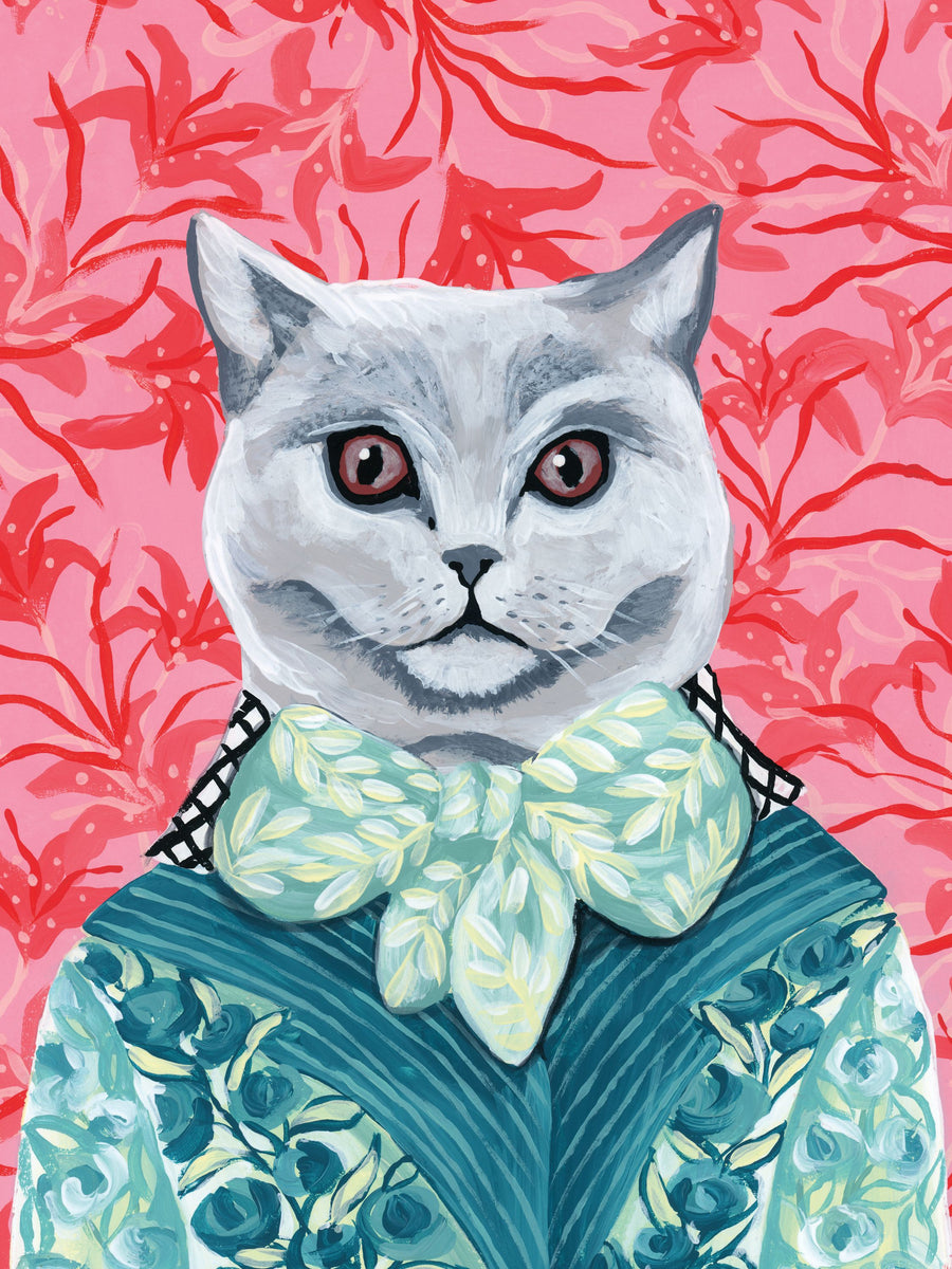 British Shorthair Dapper Cat Mural Wallpaper