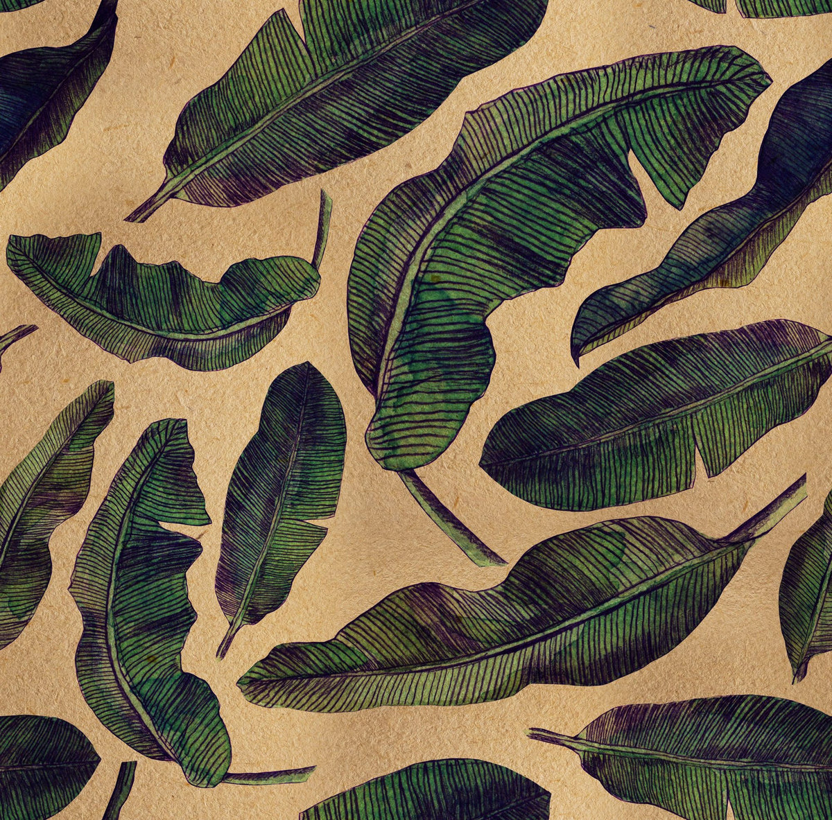Veined Banana Leaf Mural Wallpaper - pure wallpaper artwork