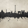 Paris Skyline Concrete Mural Wallpaper - pure wallpaper artwork