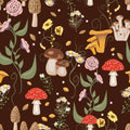 Mushroom Magic, Chocolate Mural Wallpaper - pure wallpaper artwork
