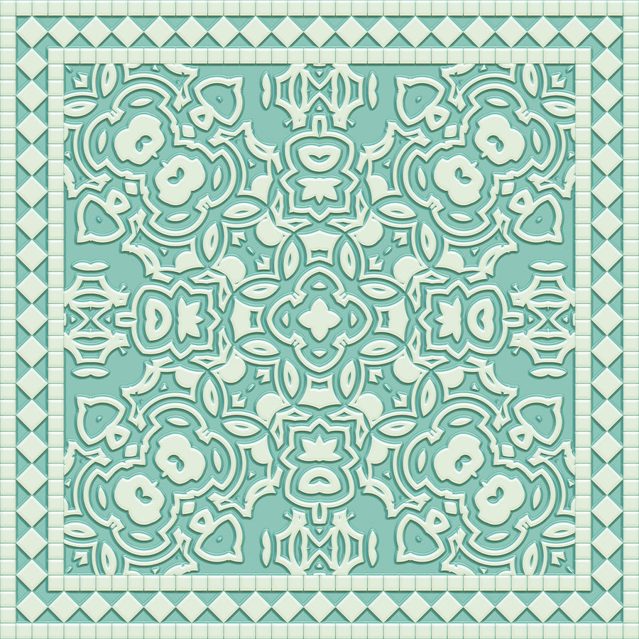 Mission Cement Tiles, Pistachio Mural Wallpaper