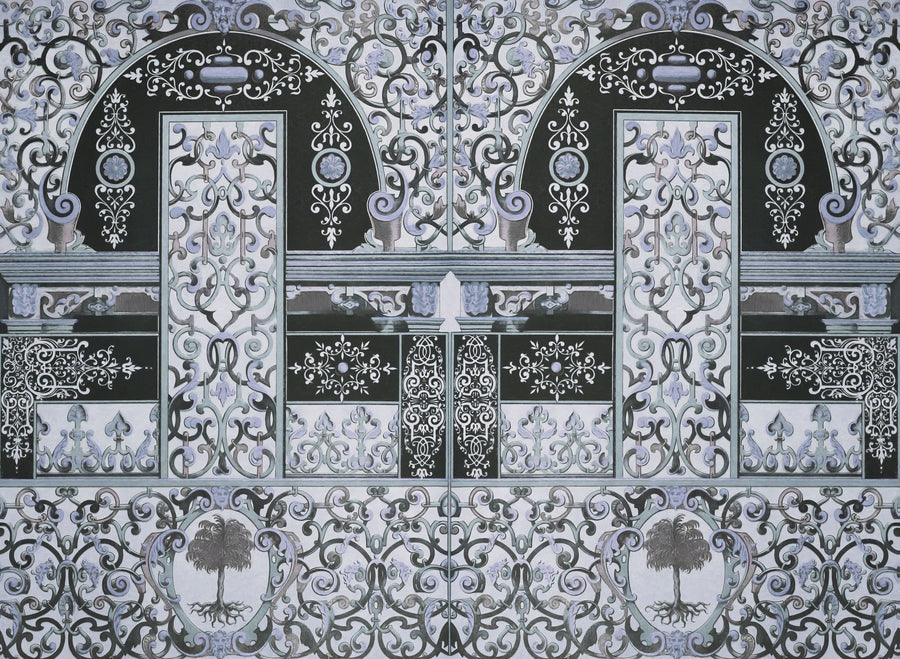 German Renaissance, Periwinkle Mural Wallpaper