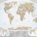 World Map Atlas Brown Mural Wallpaper - pure wallpaper artwork