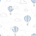 Petite Hot Air Balloons, Sky Blue Mural Wallpaper - pure wallpaper artwork