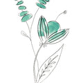 Line Flower V Mural Wallpaper - pure wallpaper artwork