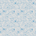 Hidden Peonies, Blue on Beige Mural Wallpaper - pure wallpaper artwork