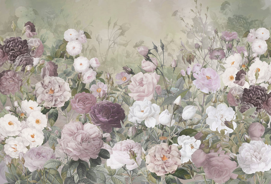 Rose Garden Yellow Mural Wallpaper