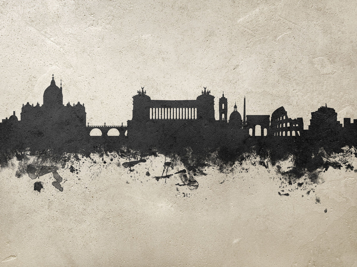 Rome Italy Skyline Concrete Mural Wallpaper - pure wallpaper artwork