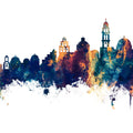Santorini Skyline Blue & Bronze Mural Wallpaper - pure wallpaper artwork