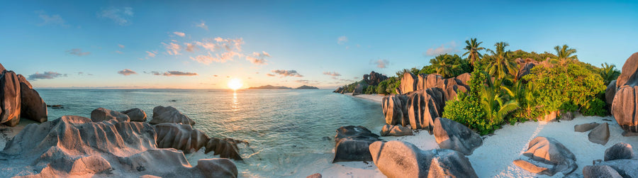 Blue Skies, Sunset Beach Mural Wallpaper