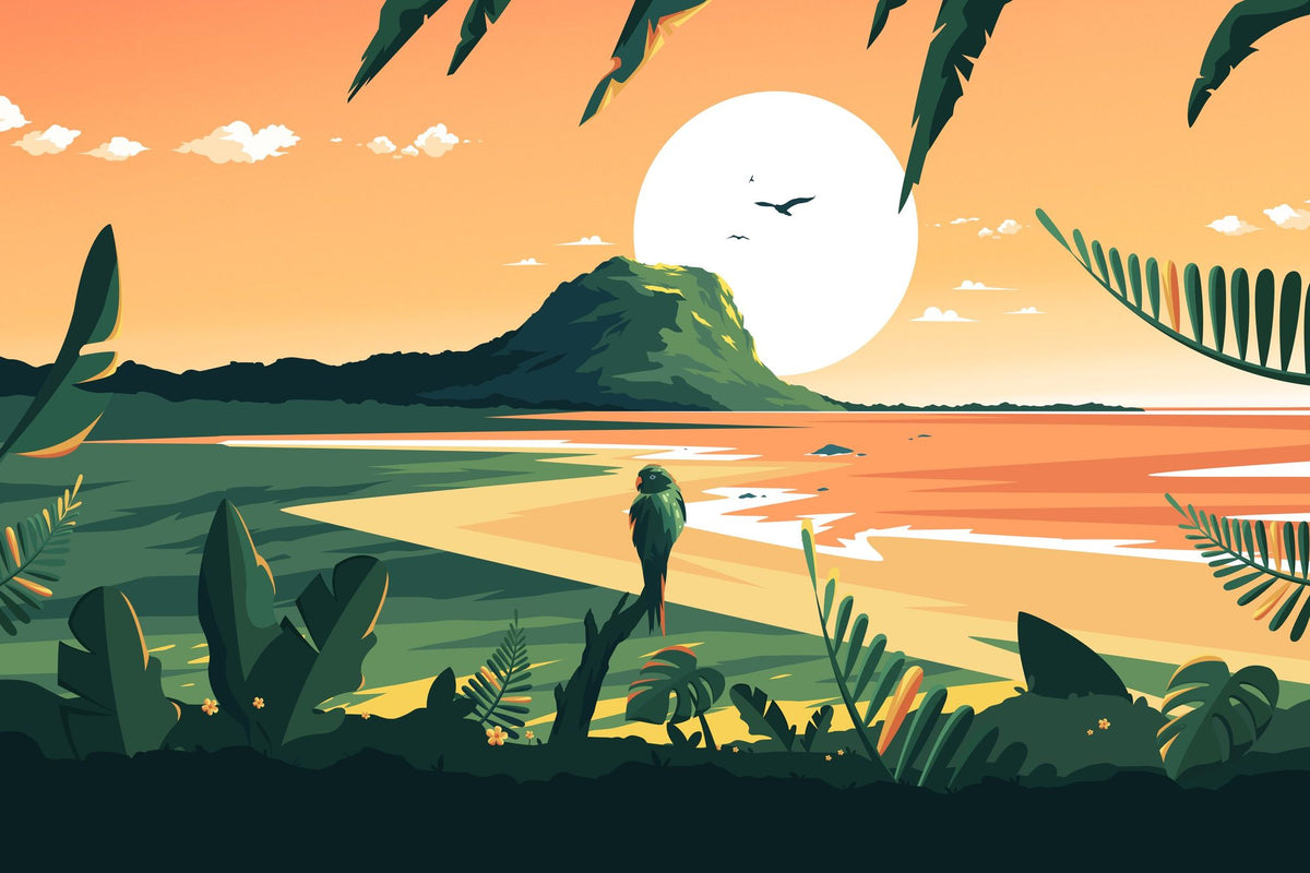 Travel Mauritius Sunset Mural Wallpaper - pure wallpaper artwork