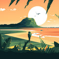 Travel Mauritius Sunset Mural Wallpaper - pure wallpaper artwork