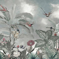 Birds of Paradise Blue Mural Wallpaper - pure wallpaper artwork