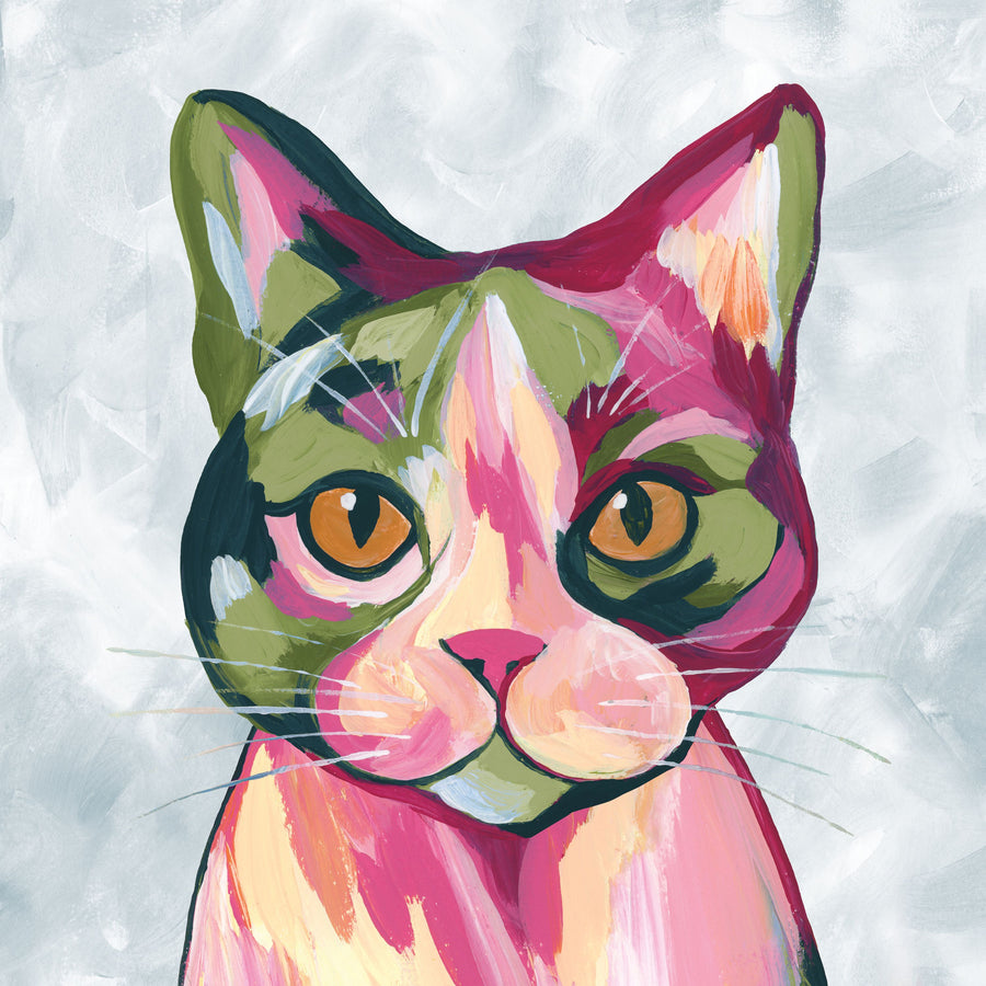 Abstract Cat Mural Wallpaper