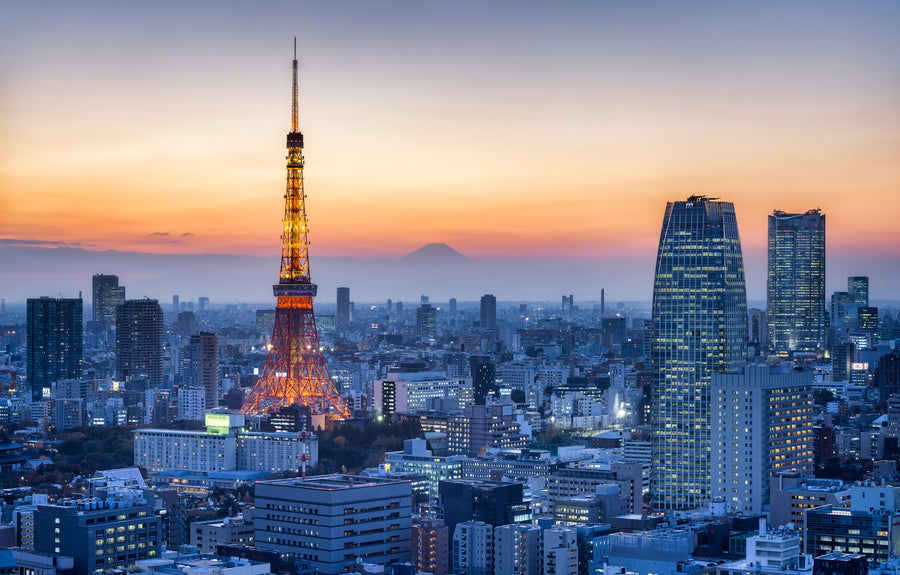 Tokyo Tower At Dusk Mural Wallpaper