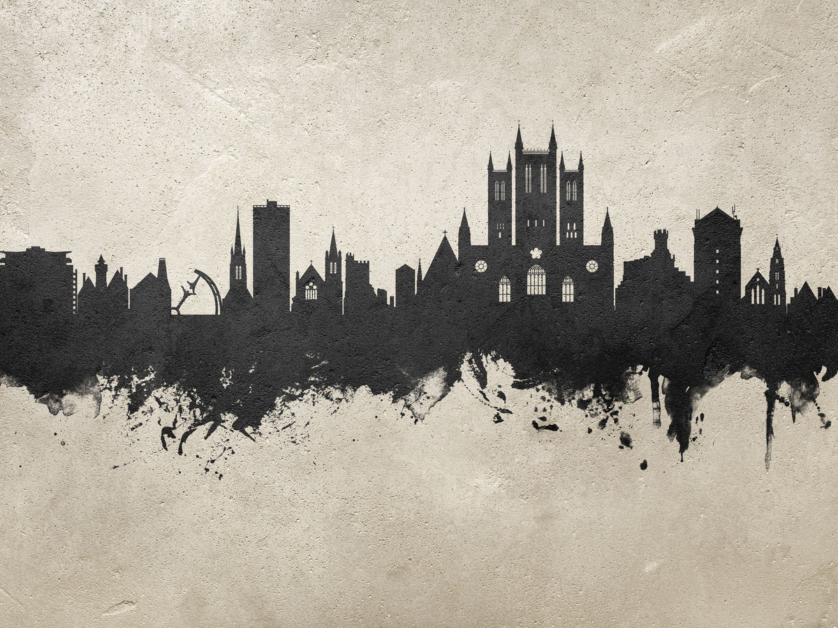 Lincoln England Skyline Concrete Mural Wallpaper - pure wallpaper artwork