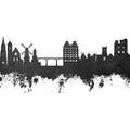 Scarborough England Skyline Black & White Mural Wallpaper - pure wallpaper artwork