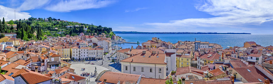 Mediterranean Village Square Mural Wallpaper