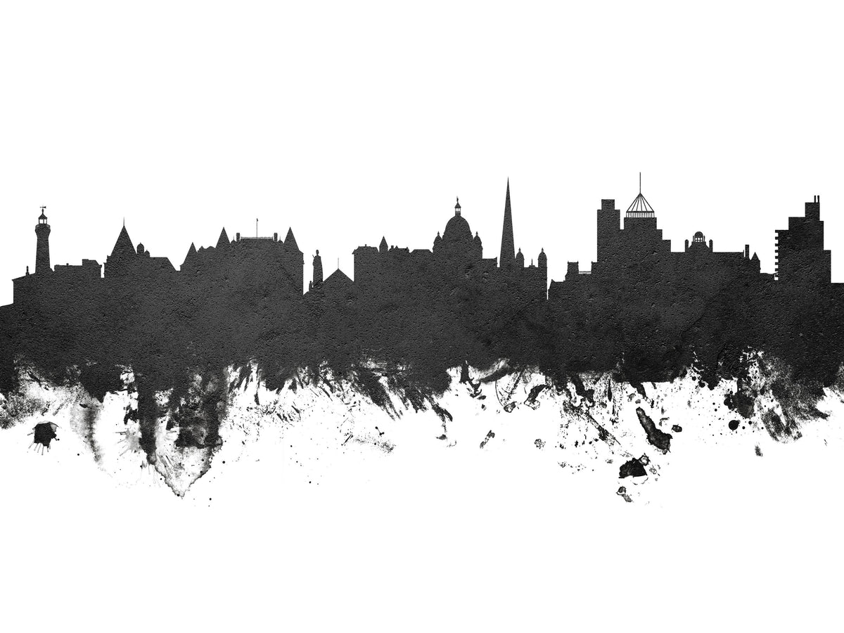 Victoria Canada Skyline Black & White Mural Wallpaper - pure wallpaper artwork